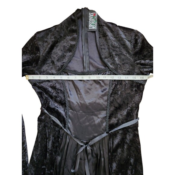 Lip Service Vintage Y2K Whimsigoth Velvet Maxi Dress Womens M Black Renaissance - Picture 6 of 10